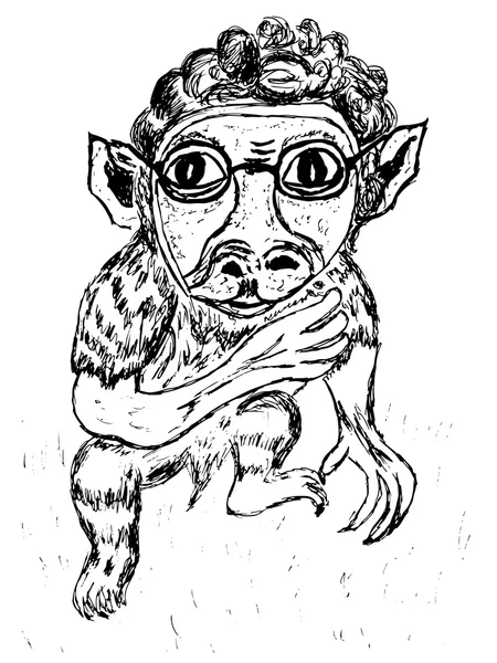 Странный скетч про обезьян — стоковый вектор