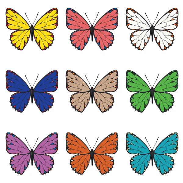 Ensemble de papillons — Image vectorielle