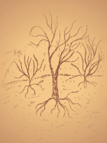 Bosquejo del árbol muerto — Vector de stock