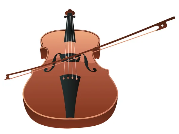 Violín con arco — Vector de stock