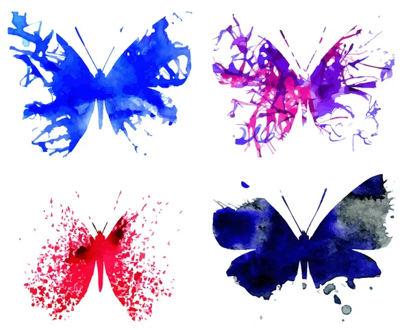 Papillons aquarelle — Image vectorielle