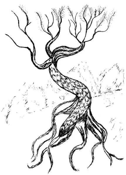 Croquis d'arbre mort — Image vectorielle