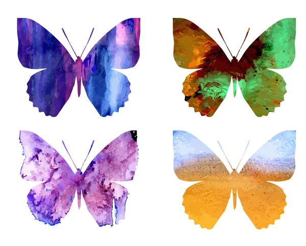 Акварельные бабочки — стоковый вектор