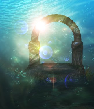 Ruins Underwater clipart