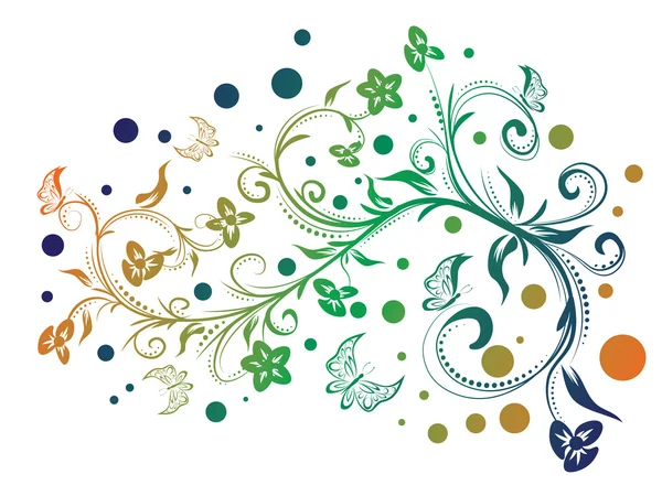 Colorido ornamento floral — Vector de stock