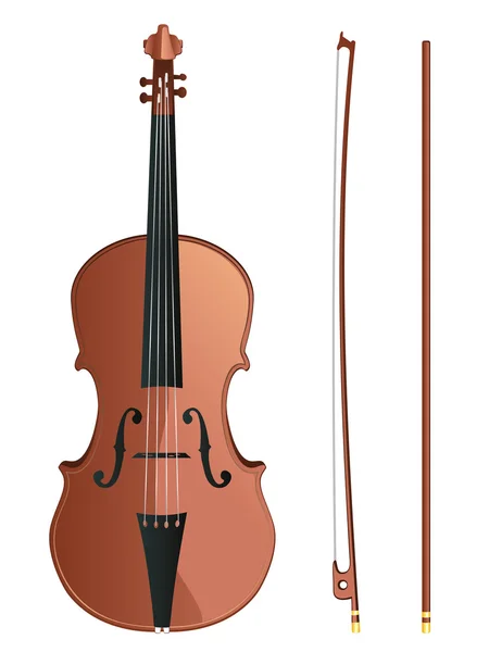 Violin with Bow — Stock Vector