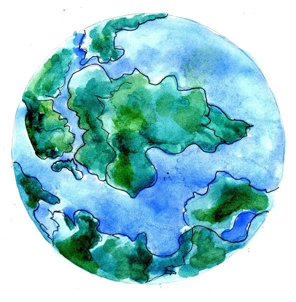 手工绘制的地球 — 图库照片