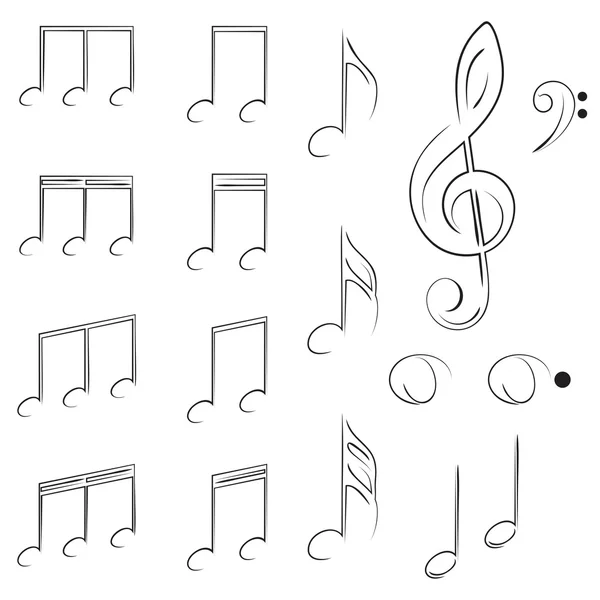 Notas musicales — Vector de stock