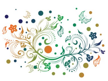 renkli çiçek süsleme