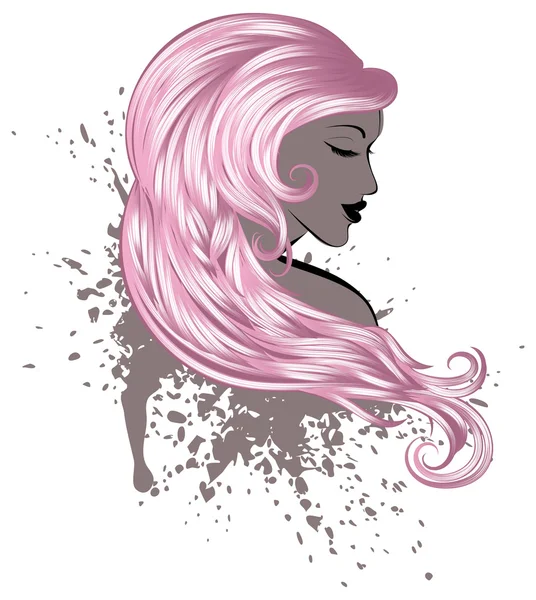 Woman with Long Hair — Stock Vector