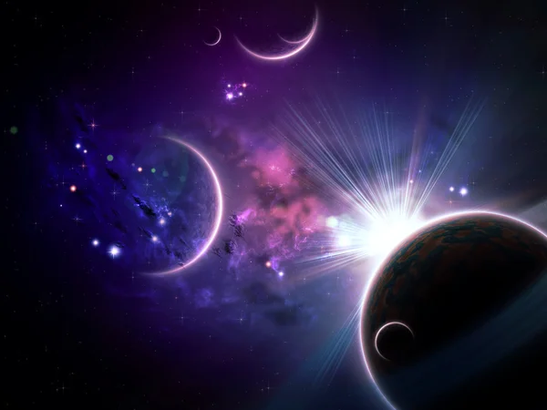 Bolygók és a Nebulas — Stock Fotó