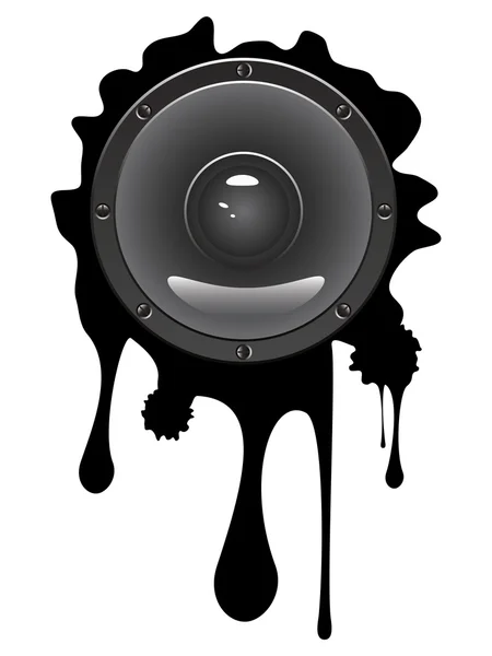 Grunge Altavoz de audio — Vector de stock