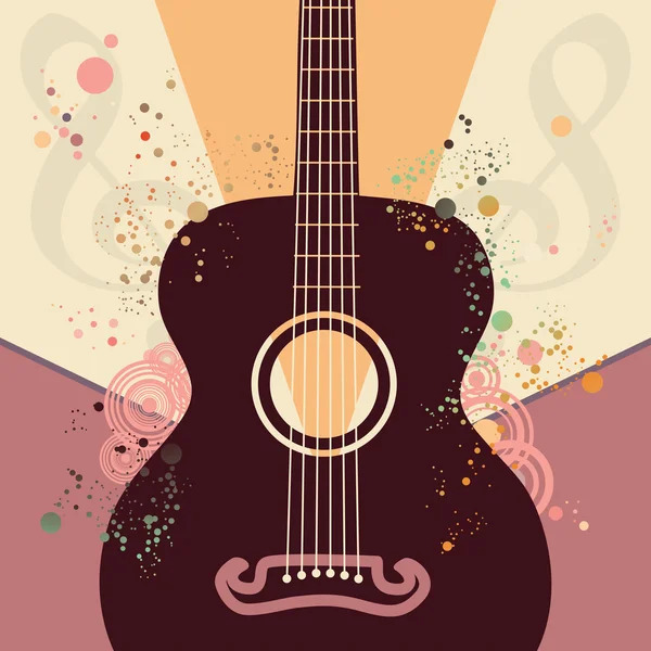 Retro Guitar Poster — Stock Vector