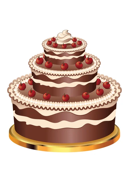 Dekorerade choklad tårta — Stock vektor
