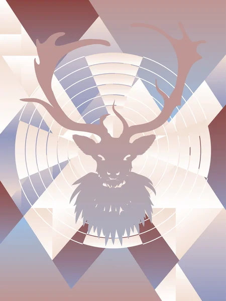 鹿と多角形の背景 — ストックベクタ