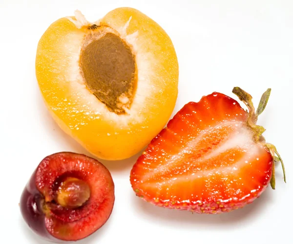 Apricot Cherry and Strawberry — Stock Photo, Image