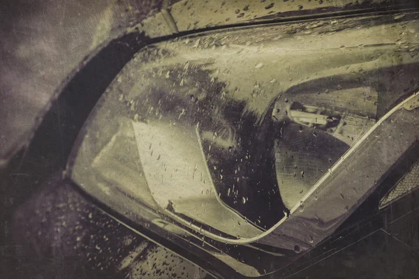 Auto im Regen Makro-Retro — Stockfoto