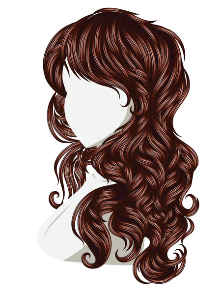 Curly Hair Style — Stock Vector