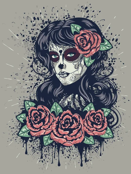 Day of Dead Girl — Stock Vector