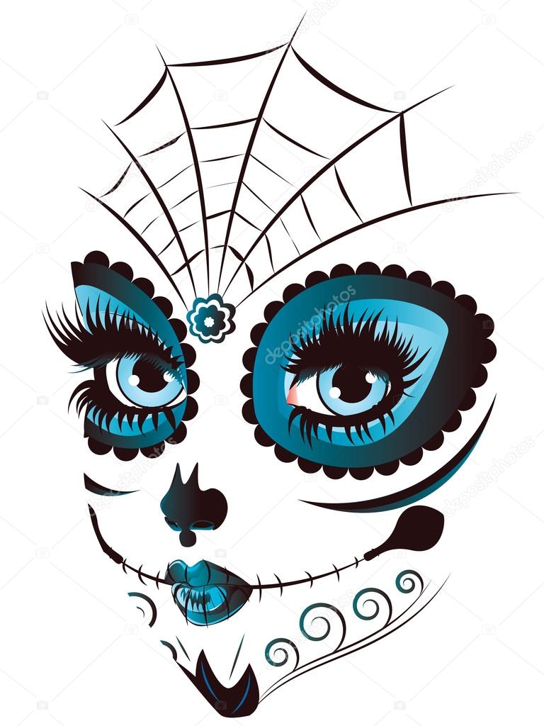 Day of Dead Girl Face Stock Illustration by ©artshock #82928220