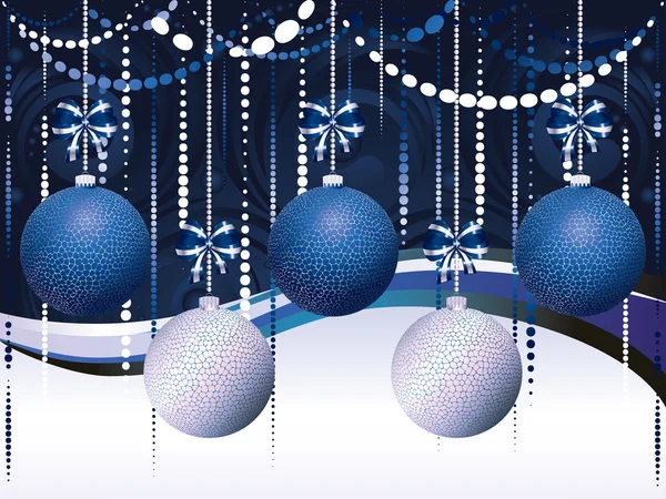 Blue and White Xmas Balls — Stock Vector