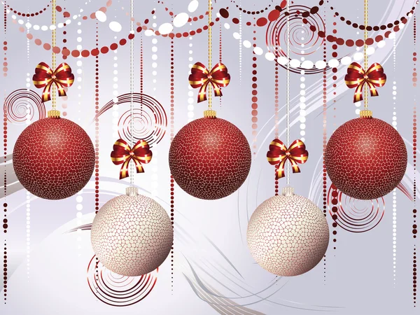 Red and White Xmas Balls — Stock Vector