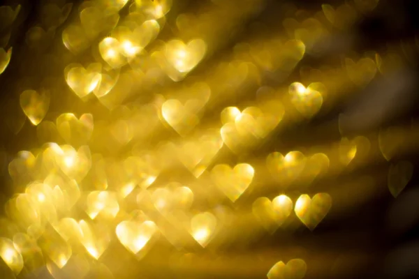 Corazón de oro en forma de Bokeh —  Fotos de Stock