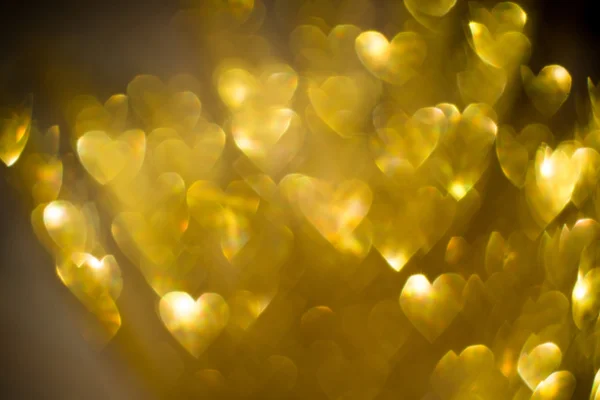 Corazón de oro en forma de Bokeh —  Fotos de Stock