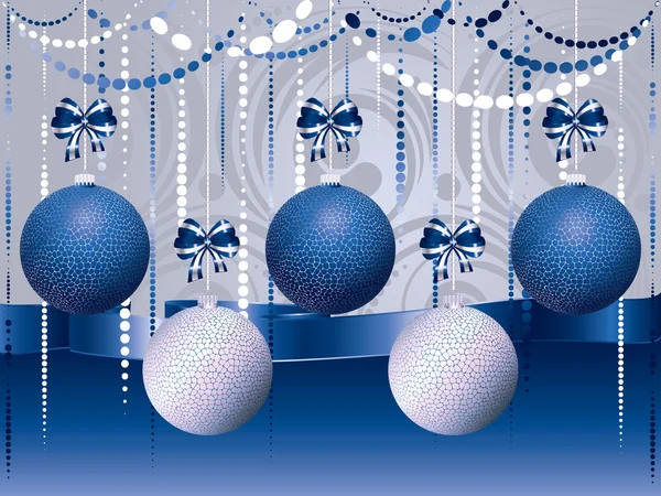 Boules de Noël bleues et blanches — Image vectorielle