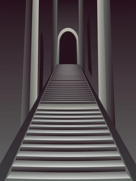 Escaleras góticas Interior — Vector de stock