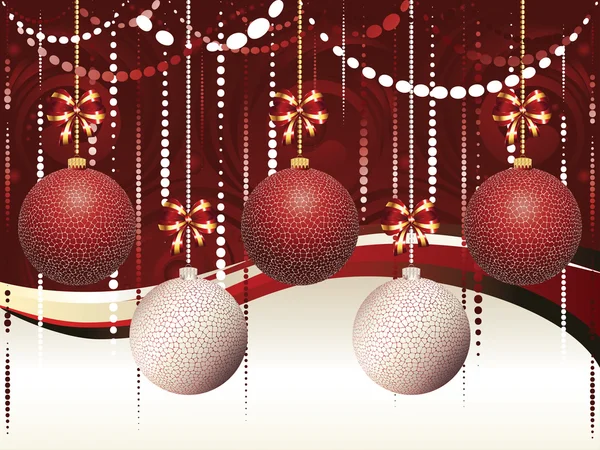 Bolas de Navidad rojas y blancas — Vector de stock