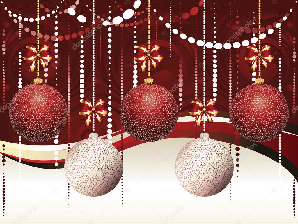 Red and White Xmas Balls