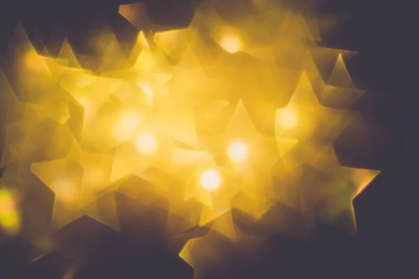 Golden Star Shaped Bokeh — Stock Photo, Image