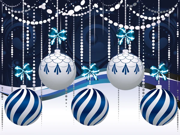 Blue and White Xmas Balls — Stock Vector