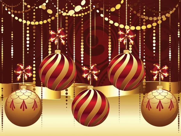 装飾的なゴールド クリスマス ボール — ストックベクタ