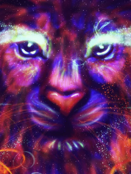 Abstract Galaxy Lion — Stock Photo, Image