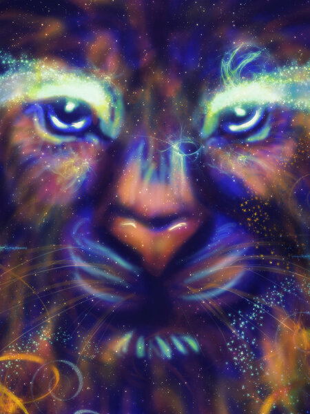 Abstract Galaxy Lion
