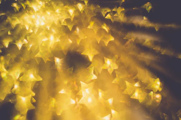 Golden Star formade Bokeh — Stockfoto