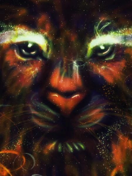 抽象的银河狮子 — 图库照片