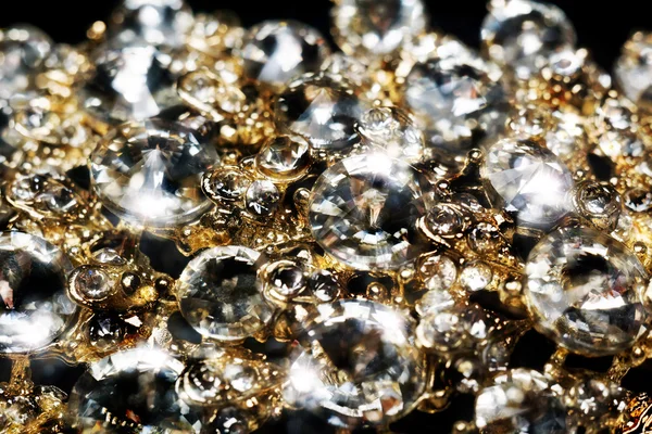 Diamantes y oro Macro —  Fotos de Stock