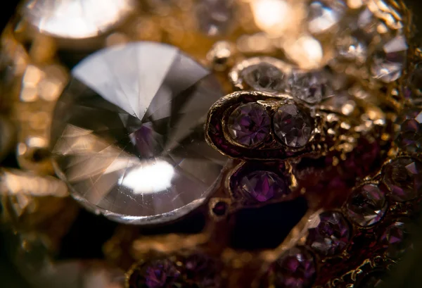 Diamanter och guld Supermacro — Stockfoto