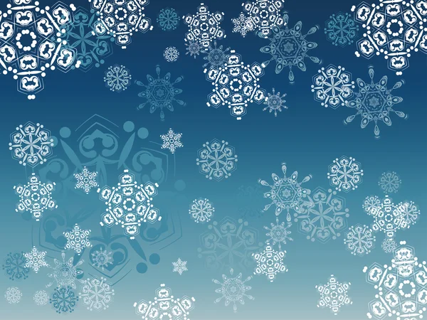 Голубой фон со снежинками — стоковый вектор