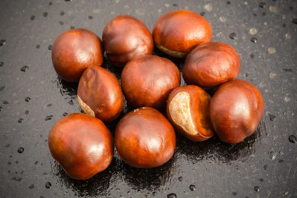 Fresh Chestnuts Macro — Stock Photo, Image