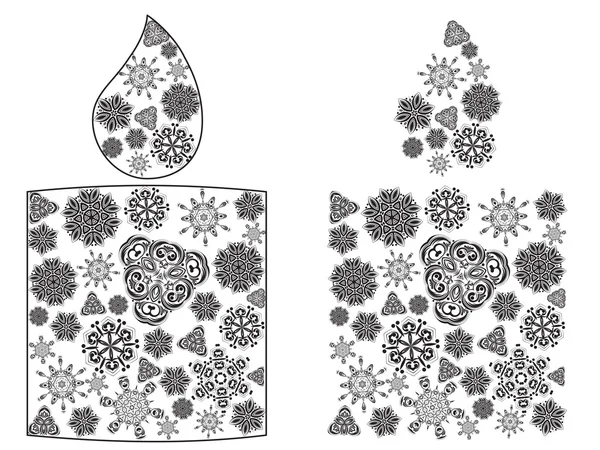 Kaars gemaakt van sneeuwvlokken — Stockvector