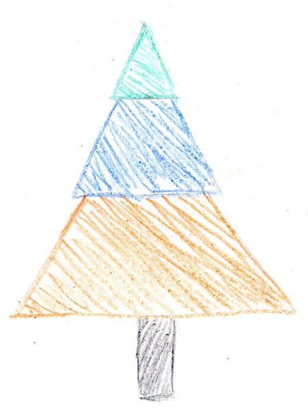 Christmas Tree Chalk Drawing — Stock Photo, Image