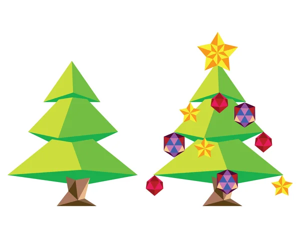 Arbre de Noël polygonal vert — Image vectorielle