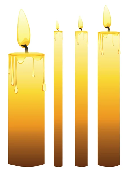Glühende Kerzen aufgestellt — Stockvektor