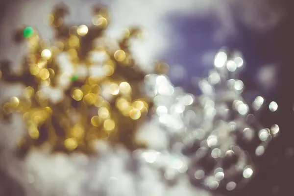 Suddig Golden och Silver snöflinga Retro — Stockfoto