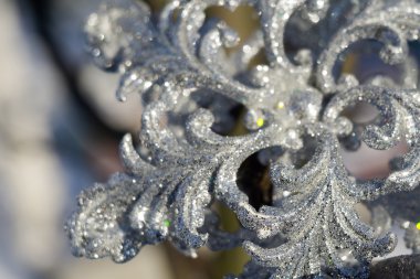 Kar üzerinde gümüş kar tanesi