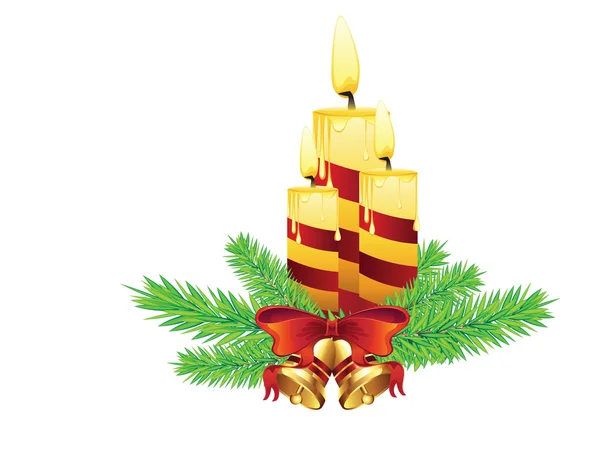 Bougie de Noël décorative — Image vectorielle